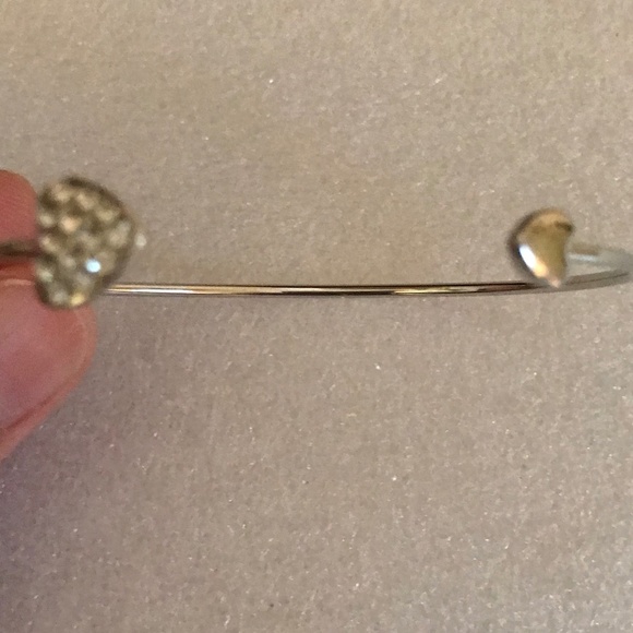 2 for $12 Adjustable Love Heart Silver and Gold-tone Bangle Bracelets for sale - Picture 14 of 15